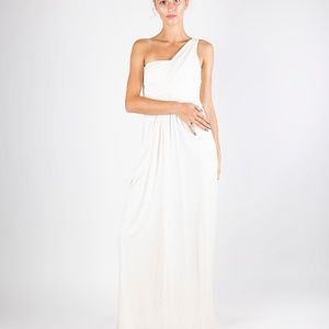 BCBG One Shoulder Gown Ivory Size 0